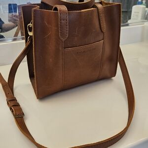 Portland Leather Goods Tan Messenger Bag Medium Size